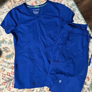 Healing Hands scrub set- galaxy blue